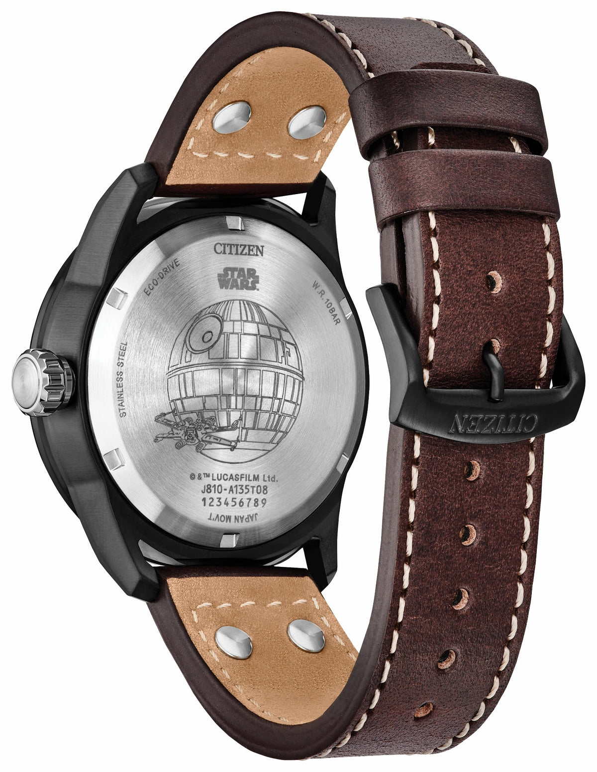 X-Wing and TIE Fighter Black Dial Leather Strap AW1738-05W