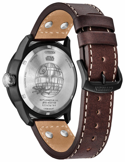 X-Wing and TIE Fighter Black Dial Leather Strap AW1738-05W