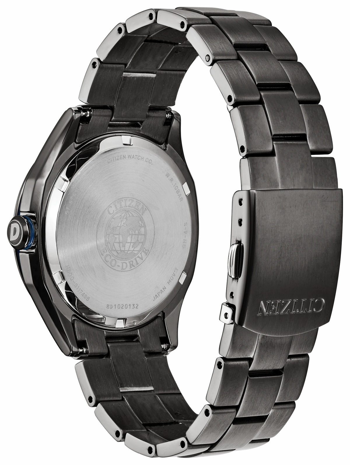Citizen WDR Eco-Drive Black Blue Dial Stainless Steel Watch