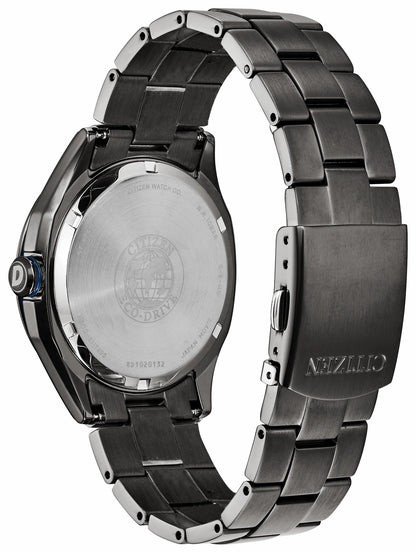 Citizen WDR Eco-Drive Black Blue Dial Stainless Steel Watch