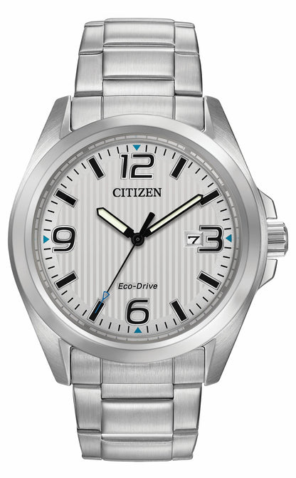 Chandler - Men's Eco-Drive Silver Stainless Steel Date Watch