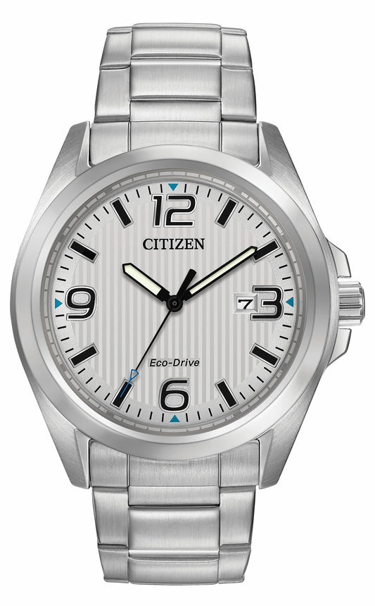 Chandler - Men's Eco-Drive Silver Stainless Steel Date Watch