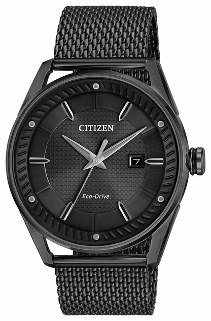 CTO -Men's Eco-Drive BM6988-57E Black Mesh Strap Watch